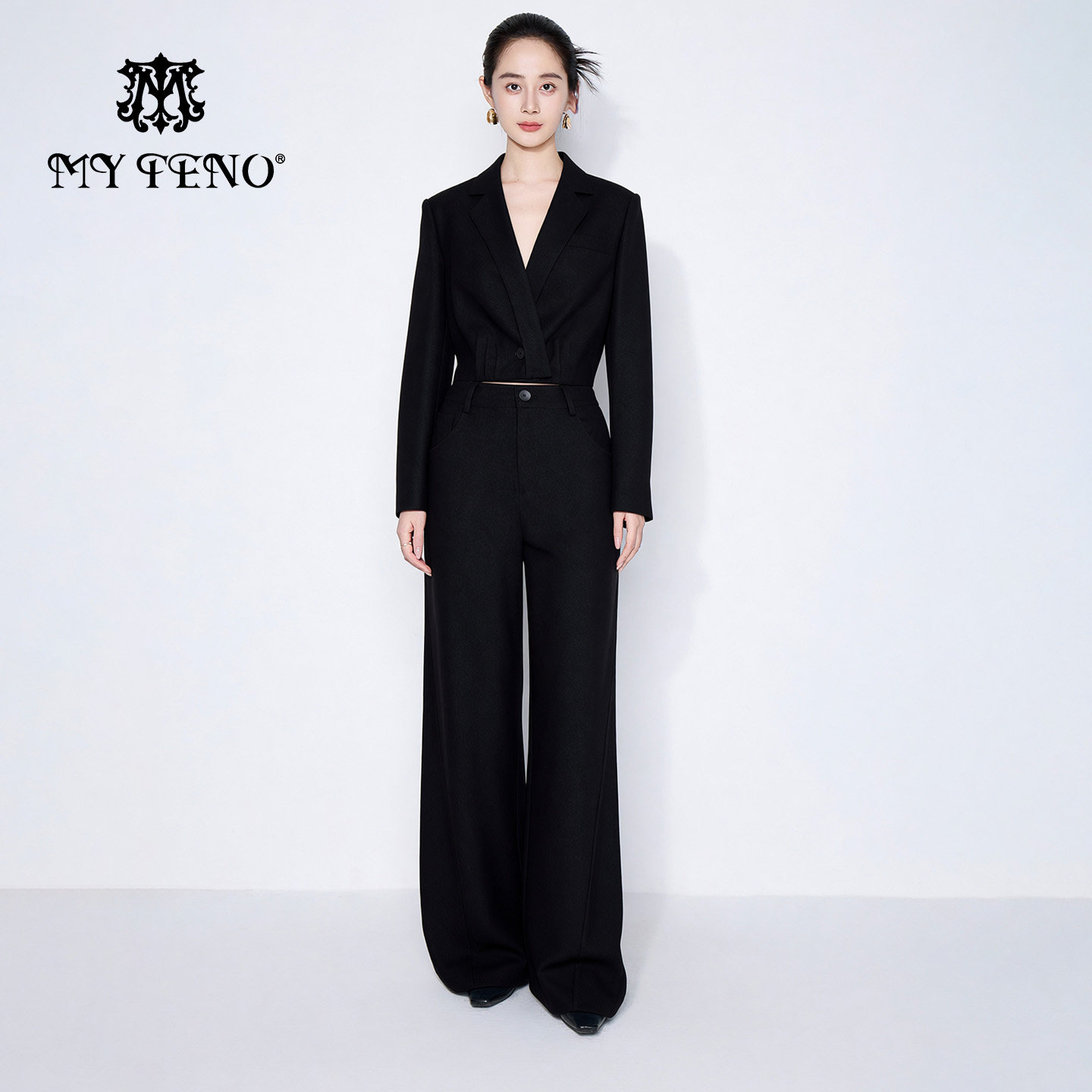 马天奴2026春夏新款翻领短款西装外套西服直筒西裤子长裤两件套装,女装/女士精品,时尚套装,淘宝优惠券,粉丝福利购,淘宝优惠卷