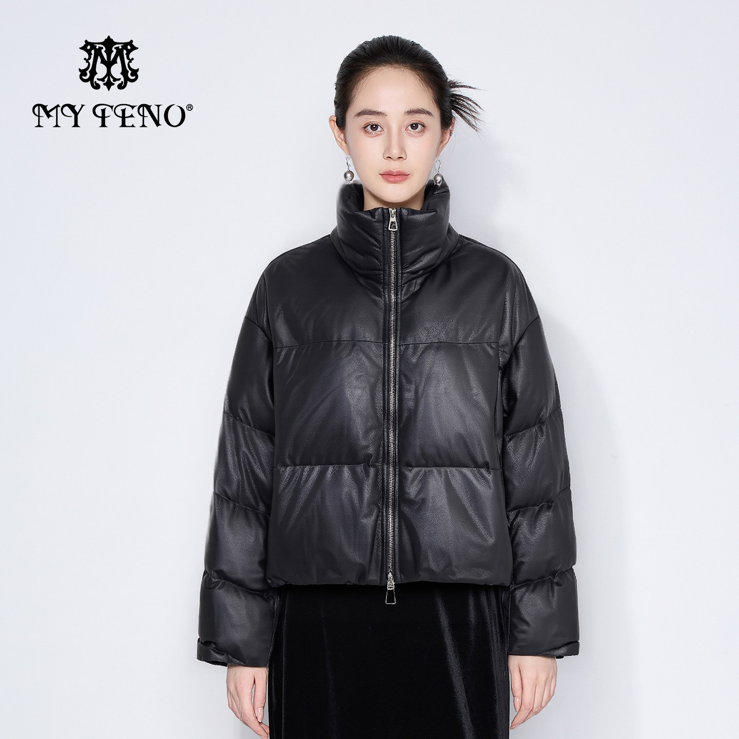 马天奴2025新款高领绵羊皮羽绒服拉链短款保暖外套显高小个子百搭,女装/女士精品,羽绒服,淘宝优惠券,粉丝福利购,淘宝优惠卷