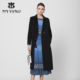 马天奴冬季 新款 蓝色山羊绒双面呢大衣外套翻领长款 专柜正品 女装