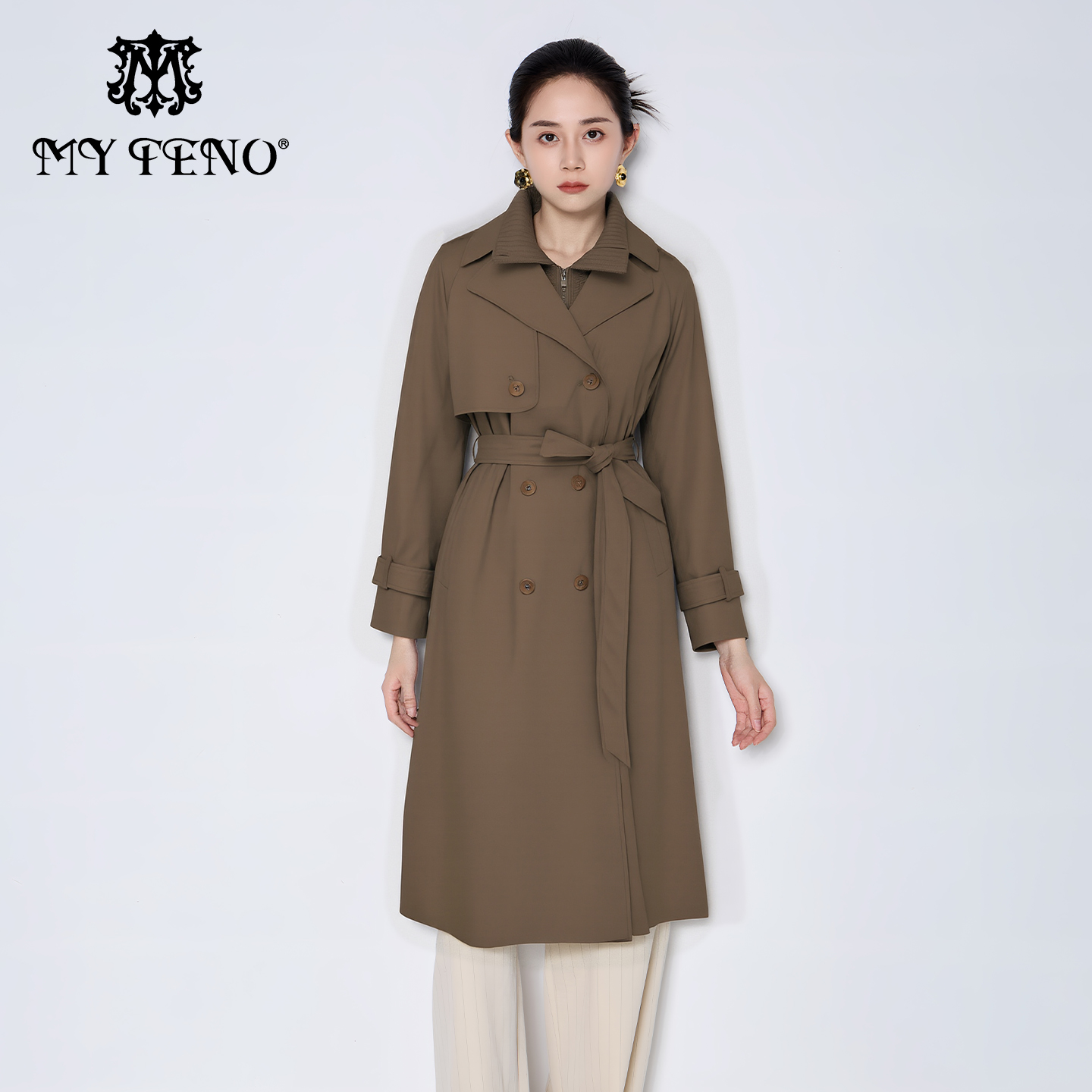 马天奴中长款白鹅绒羽绒服