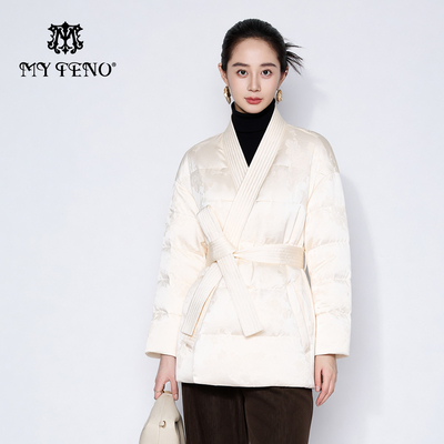 马天奴新中式提花鹅绒羽绒服