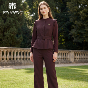 马天奴2026春新款马甲打底上衣直筒裤子三件套装气质时尚通勤女装