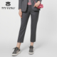 通勤 女装 马天奴秋冬新款 灰色绵羊毛混纺高腰直筒休闲裤 专柜正品