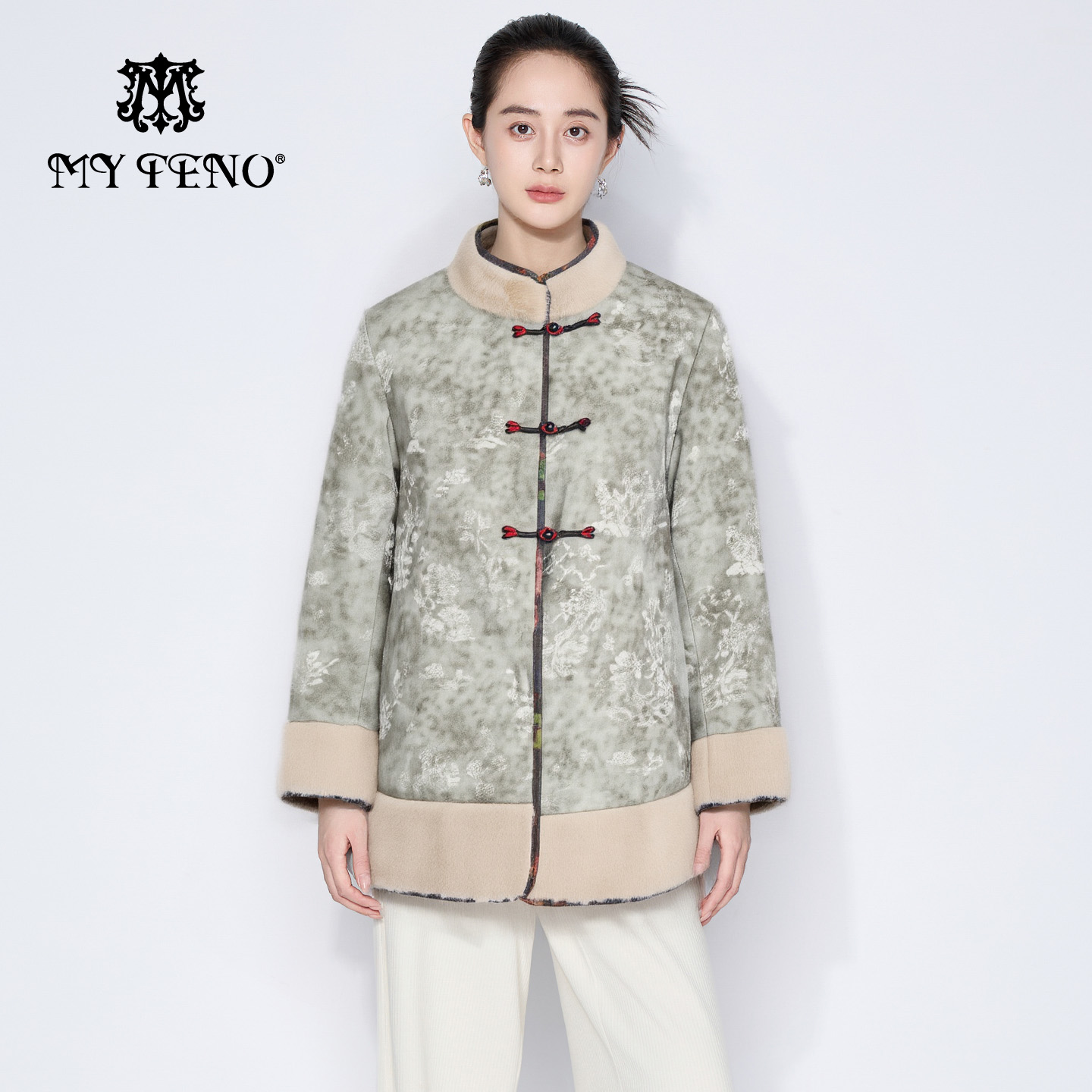 马天奴新中式立领金貂绒外套