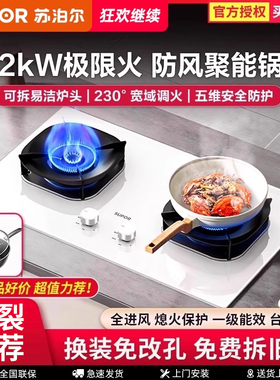苏泊尔MB35S白色燃气灶煤气灶双灶家用嵌入式天然气液化气猛火灶