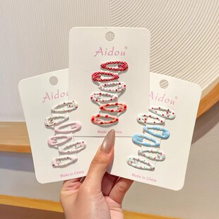 儿童彩色波点小号bb夹女童发夹可爱不伤发碎发夹小宝宝刘海侧边夹