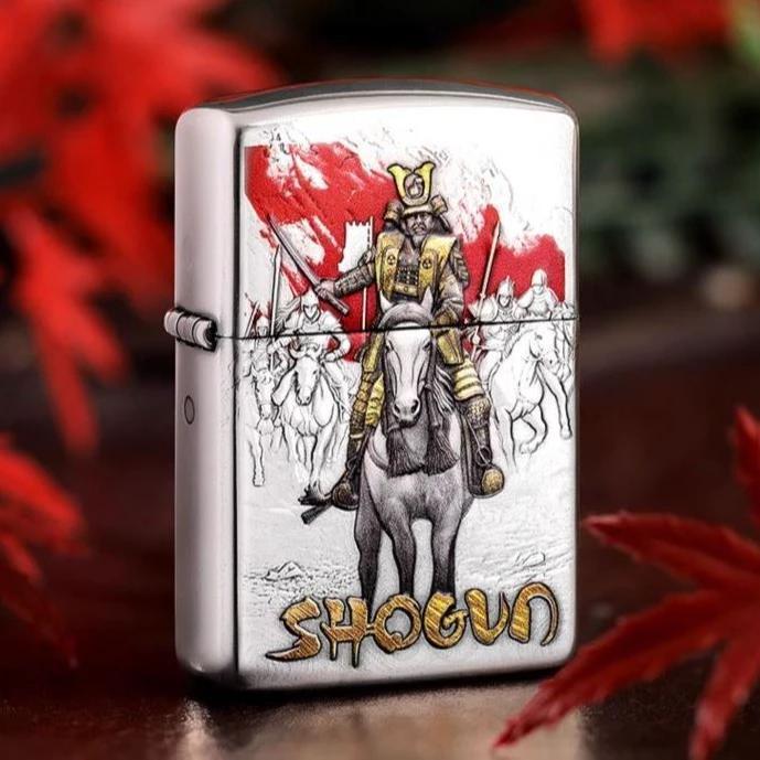 zippo打火机幕府将军浮雕彩绘