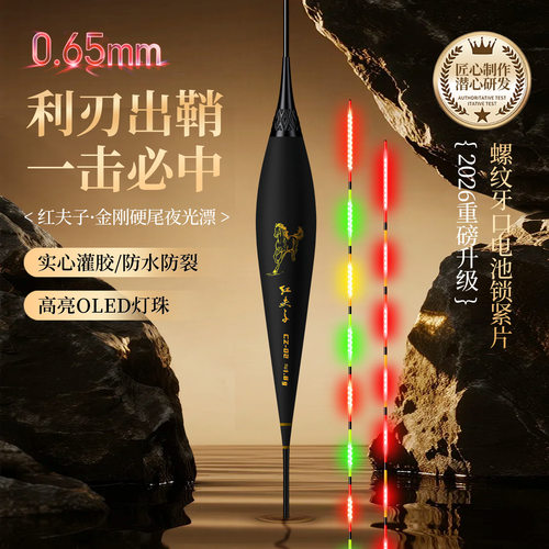 OLED电子夜光漂金钢尾浮漂316电子鱼漂咬钩变色日夜两用新款浮漂