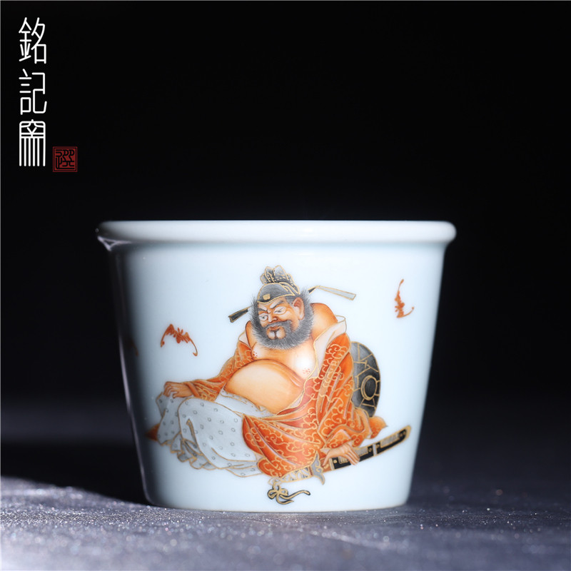 铭记窑手绘墨彩福在眼前水缸杯