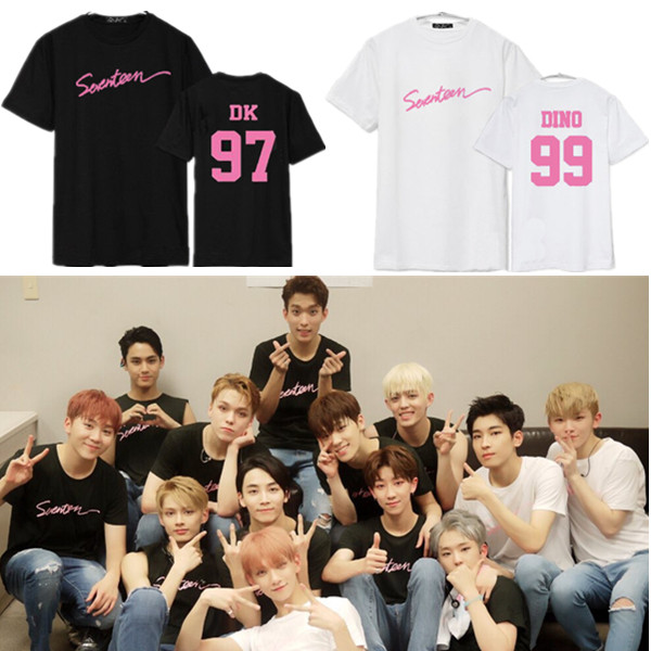 SEVENTEEN 17大阪演唱会尹净汉崔胜哲同款衣服短袖T恤纯棉打歌服
