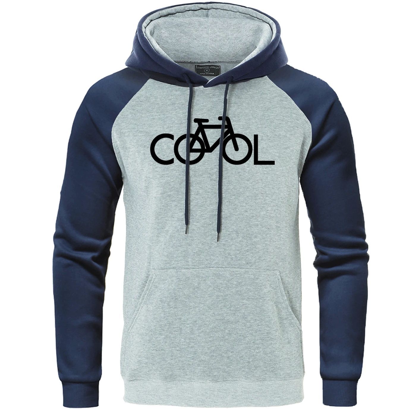 Bike It's Cool Raglan Hoodies Men Oversized Funny Hooded Loo