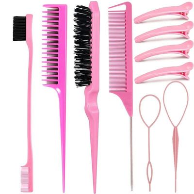 10pcs Hair Styling Comb Set Teasing Hair Brush Triple Teasin