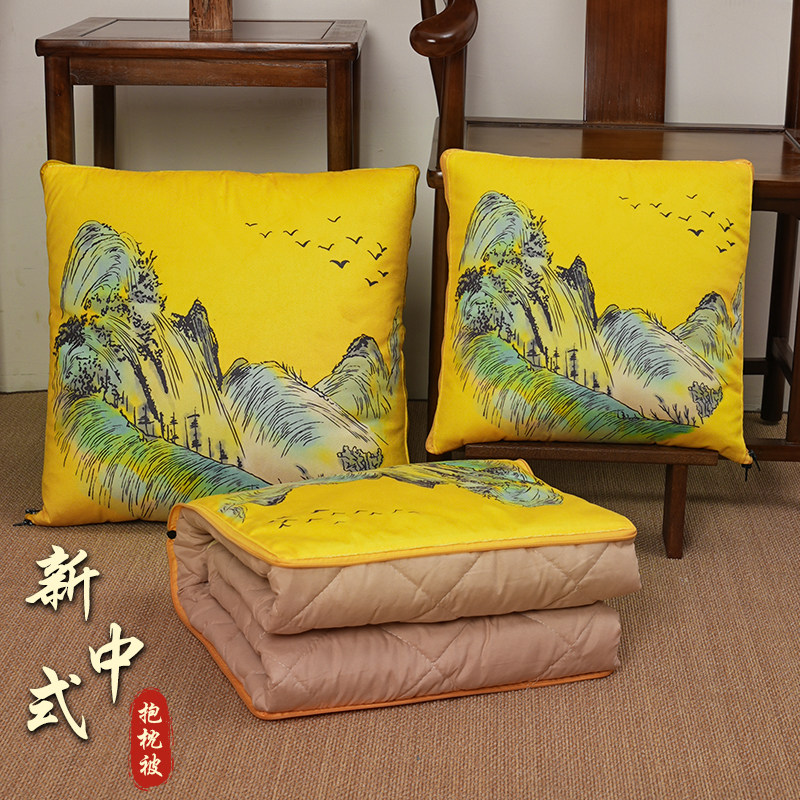 新款中式沙发抱枕被子两用办公室午睡盖毯椅子靠垫车载靠枕二合一,居家布艺,抱枕被,淘宝优惠券,粉丝福利购,淘宝优惠卷