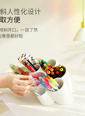 儿童ins笔筒学生蜂巢蜂窝九宫格收纳盒笔盒9格笔架画笔男孩笔架