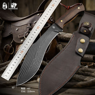 汉道79层大马士革锻打巡山砍柴刀户外排障开山砍树农用露营开路