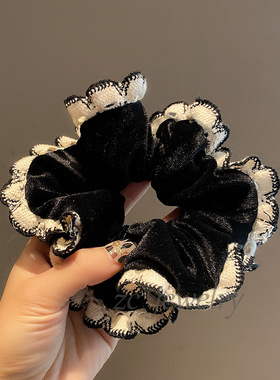 韩国丝绒蕾丝小香风大肠发圈头饰女韩系肥肠头花发绳发饰发带头绳