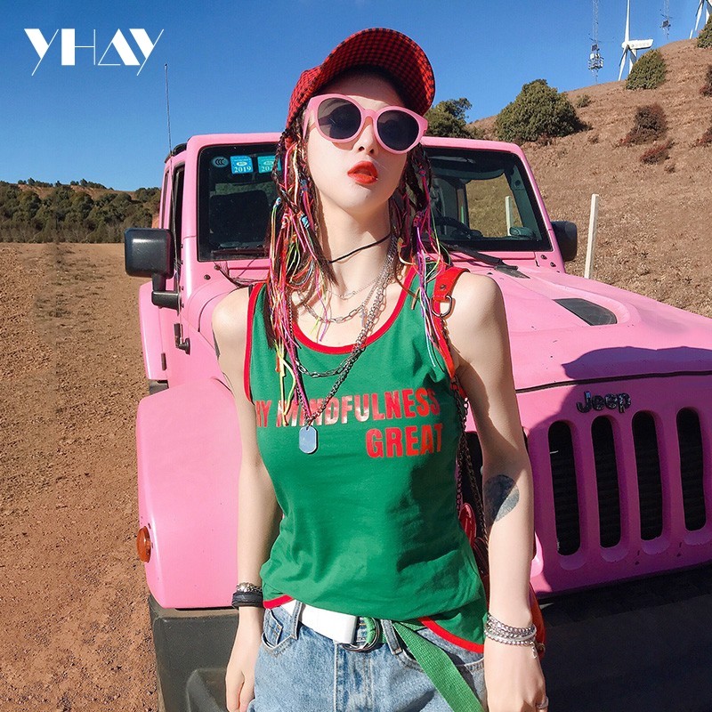 YHAY夏装2025款女休闲学生ins网红修身无袖打底衫露腰性感背心,女装/女士精品,背心吊带,淘宝优惠券,粉丝福利购,淘宝优惠卷