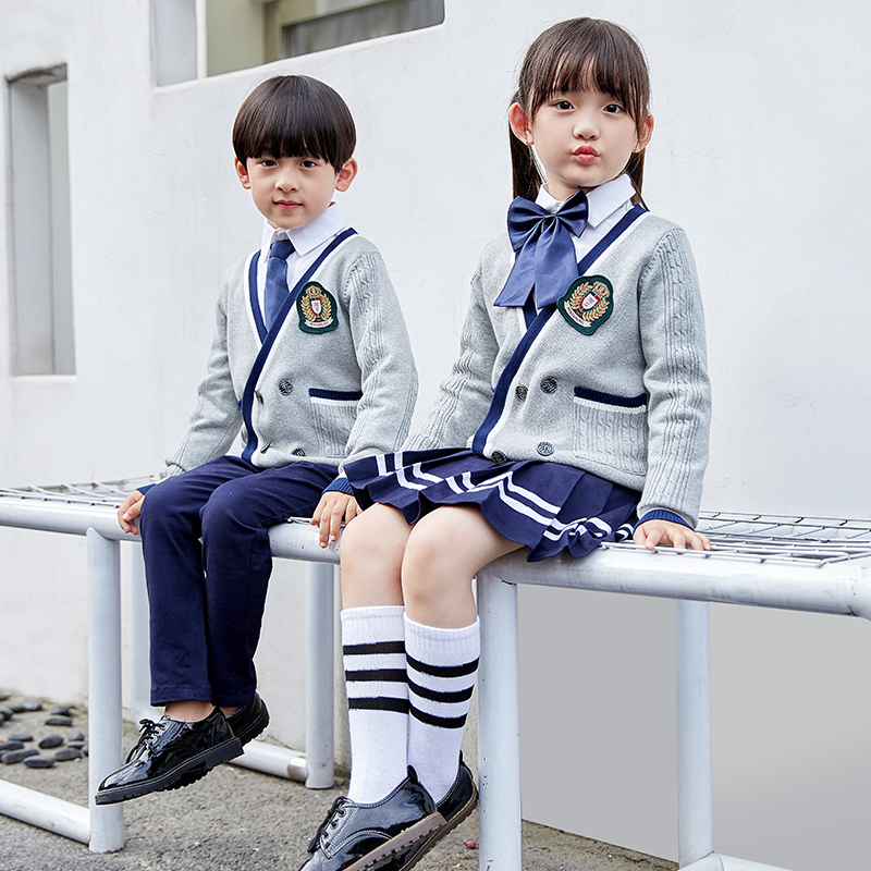 幼儿园园服春秋装英伦风儿童校服套装新款小学生学院风班服三件套