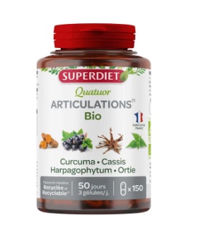 法国直邮Superdiet有机姜黄关节四合一胶囊150粒