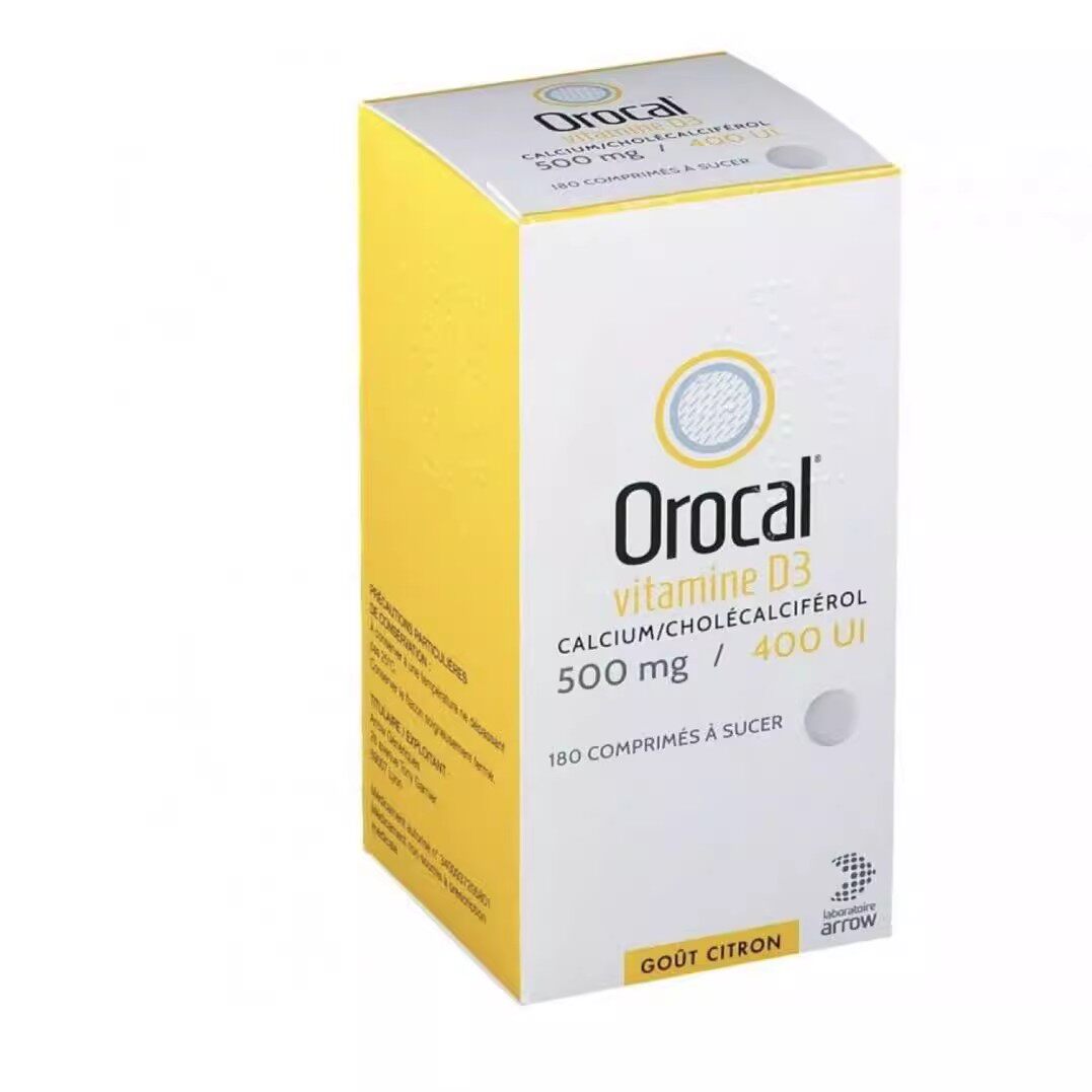 法国直邮 Orocal果味钙片产后哺乳成人中老年补钙VD3含片180粒