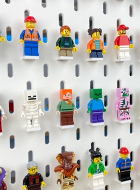 6个装迷你人偶玩具简易底座适用于宜家SKADIS洞洞板配件多色可选