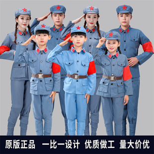 儿童红军演出服小红军衣服儿童红军表演服闪闪红星小红军合唱服装