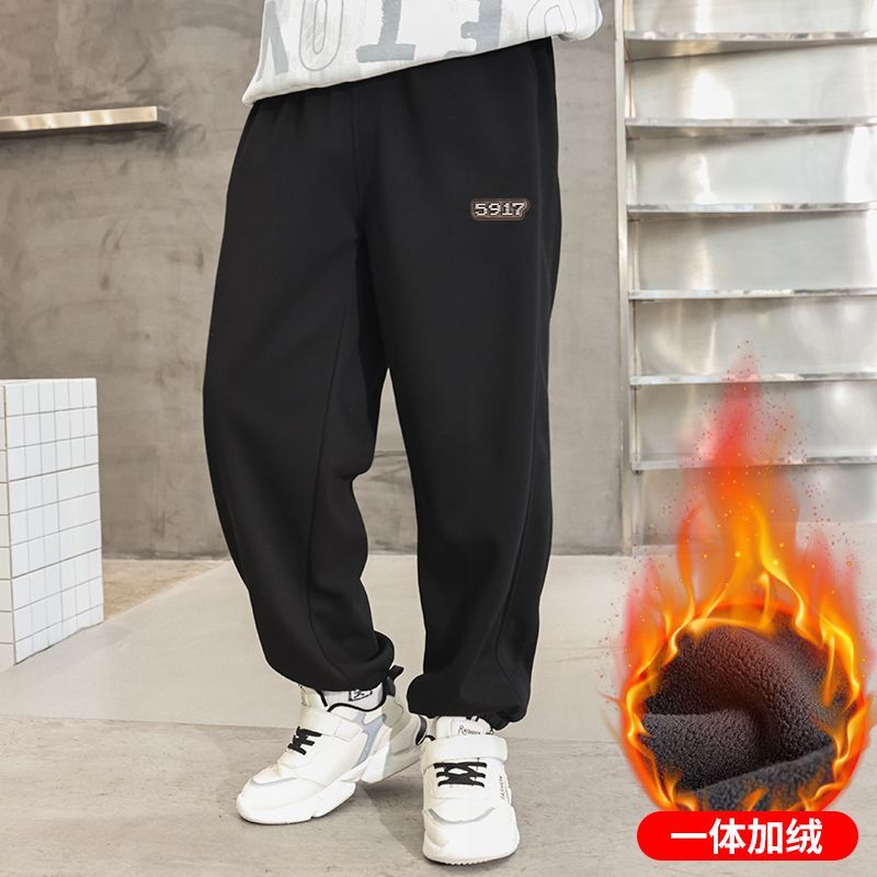 胖童装男童加肥加大女子卫裤秋冬加绒保暖大码大童长裤儿童运动裤