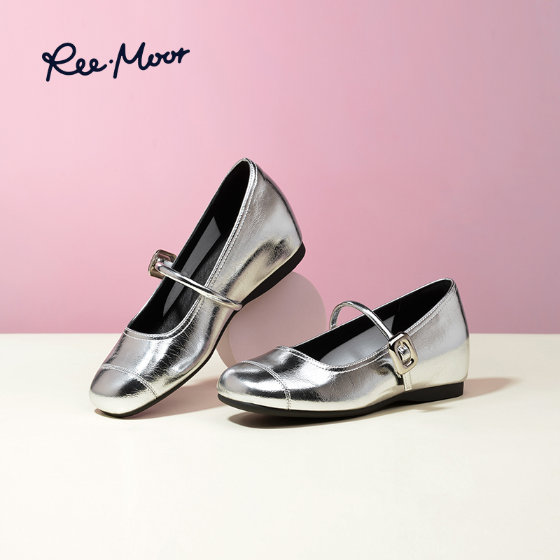 REEMOOR法式方扣平底浅口单鞋