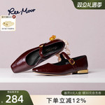 REEMOOR睿慕2025秋季新款法式玛丽珍鞋一字扣带浅口单鞋粗跟女鞋