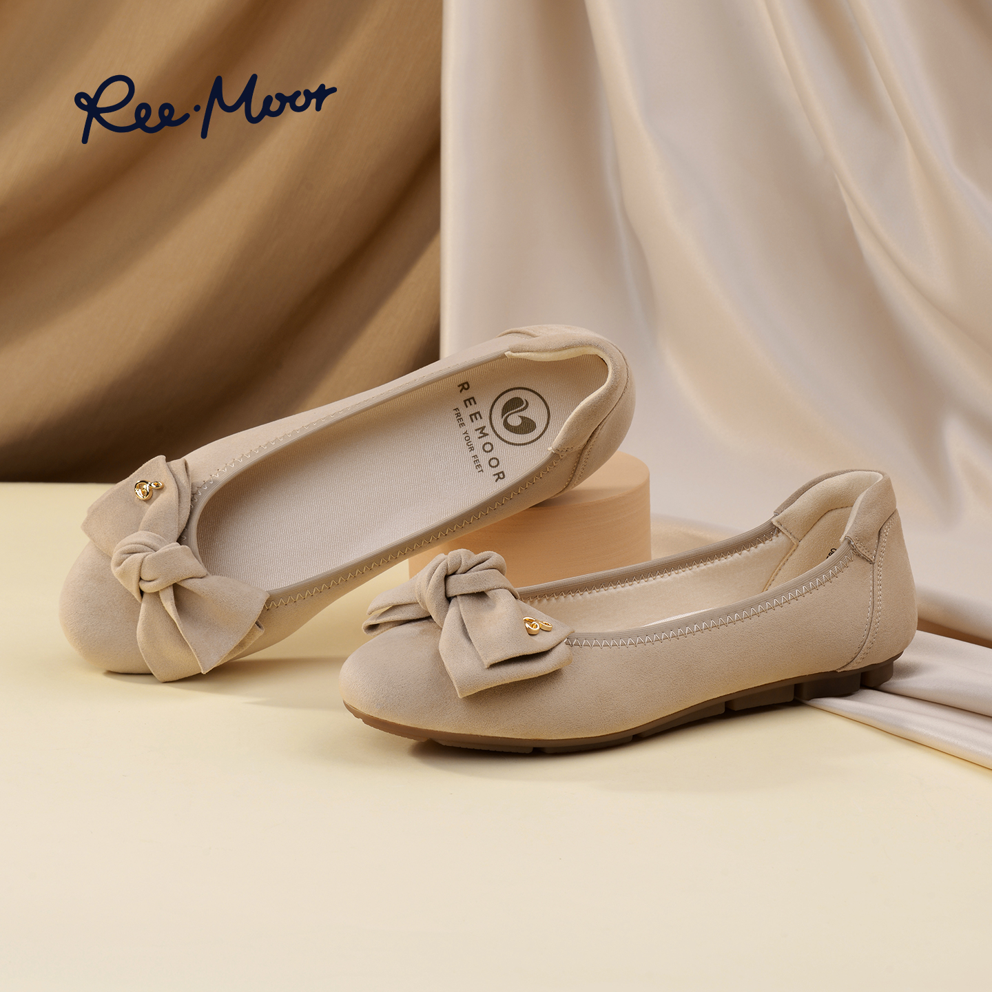 REEMOOR法式蝴蝶结浅口单鞋