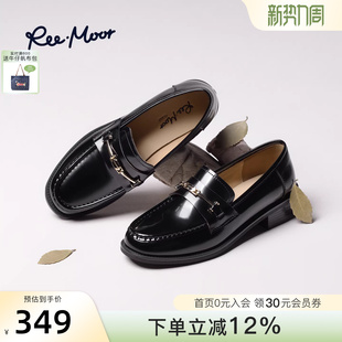 女圆头厚底复古小皮鞋 英伦风漆皮乐福鞋 新款 REEMOOR睿慕2026春季