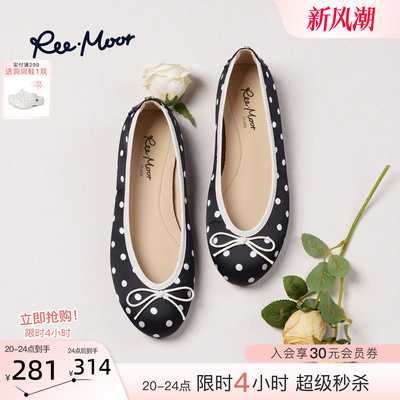 REEMOOR法式波点蝴蝶结单鞋