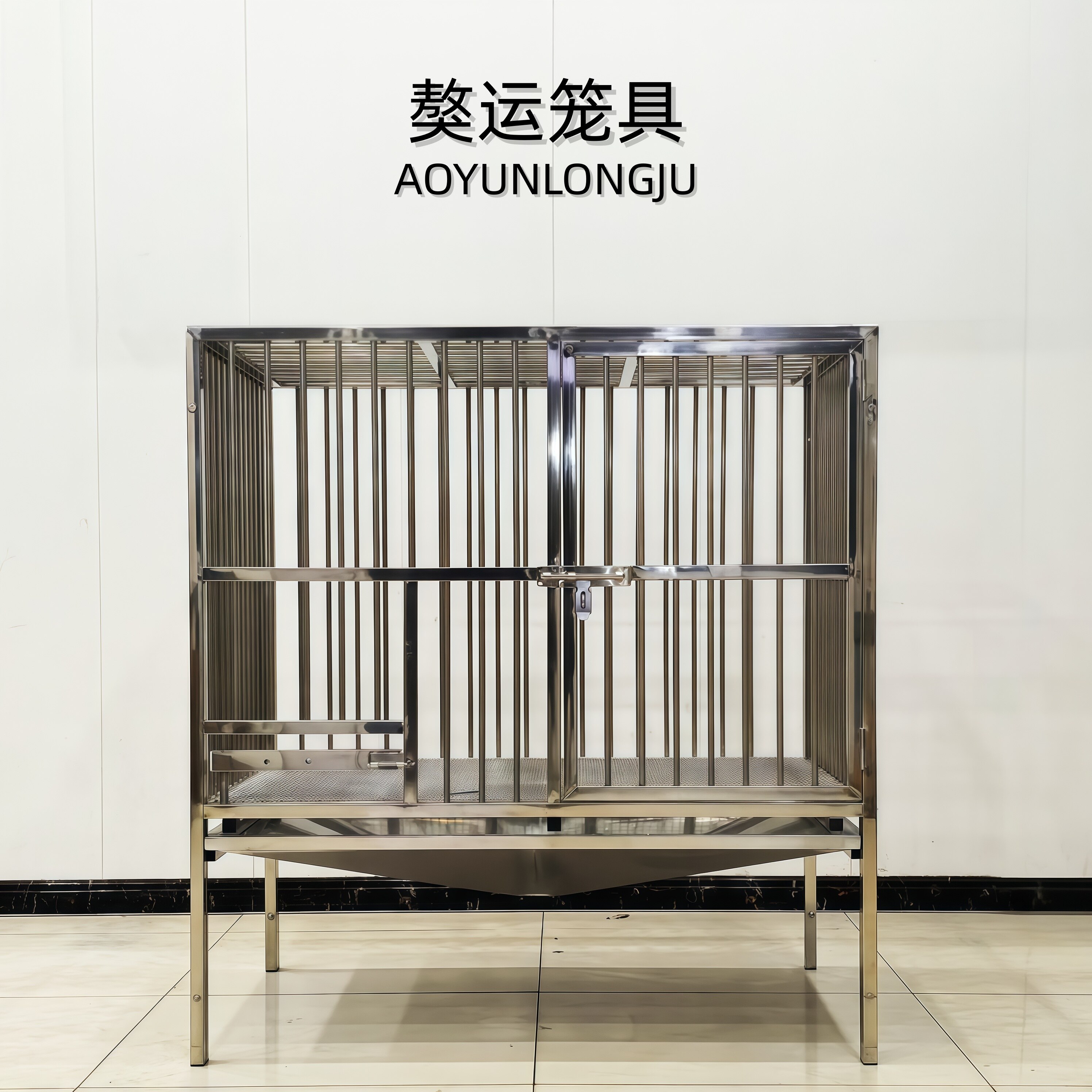 獒运不锈钢狗笼子室内中小型犬宠物笼带托盘宠物用品专业犬舍级