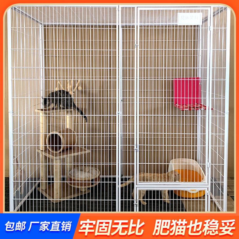 獒运方管钢管大空间猫笼自由空间猫别墅大型繁殖猫舍猫围栏鸽子笼