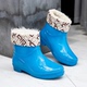 雨鞋 女士短筒加厚保暖水鞋 加绒棉防水靴防滑厨房胶鞋 四季 雨靴女鞋