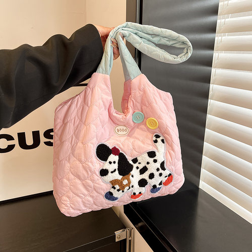 手提百搭大容量奶里奶气单肩包