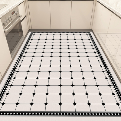 满铺简约厨房地垫防滑防油可擦免洗pvc防水厨房专用地毯耐脏脚垫