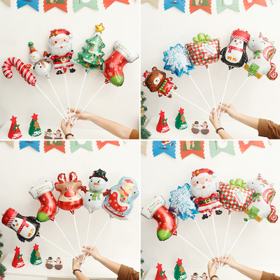 圣诞节迷你托杆头箍气球节日装饰活动小礼品拍照道具氛围布置装扮