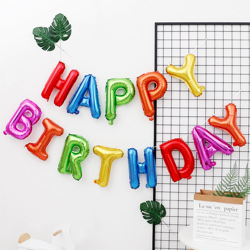 生日派对场景布置铝膜气球