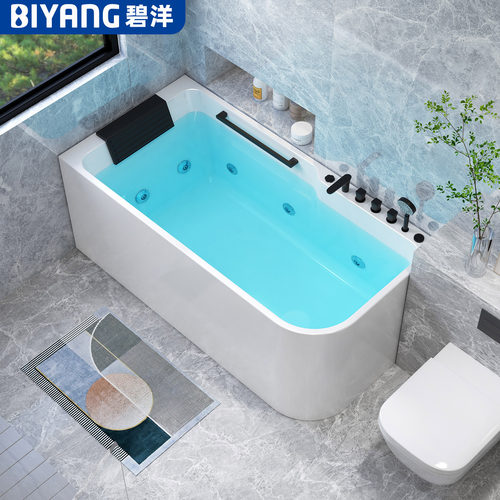 按摩恒温转角异形浴缸家用带扶手