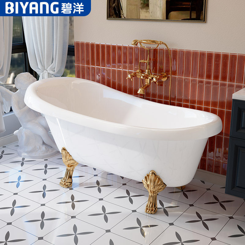 独立欧式亚克力贵妃浴缸家用小户型法式迷你网红小浴盆酒店浴池,家装主材,普通浴缸,淘宝优惠券,粉丝福利购,淘宝优惠卷