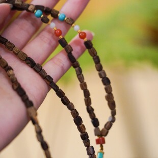 珍藏版 天然越南随形老料沉香108珠九分沉