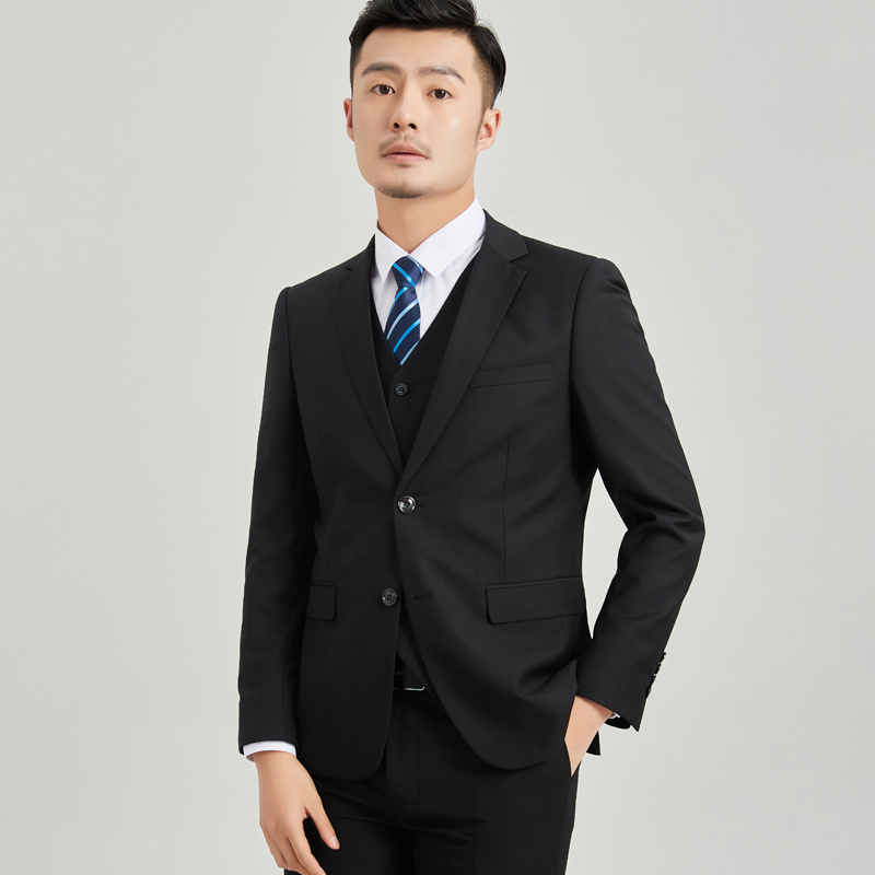 西服套装男士商务修身西装结婚工作服青年职业装面试大学生上班夏