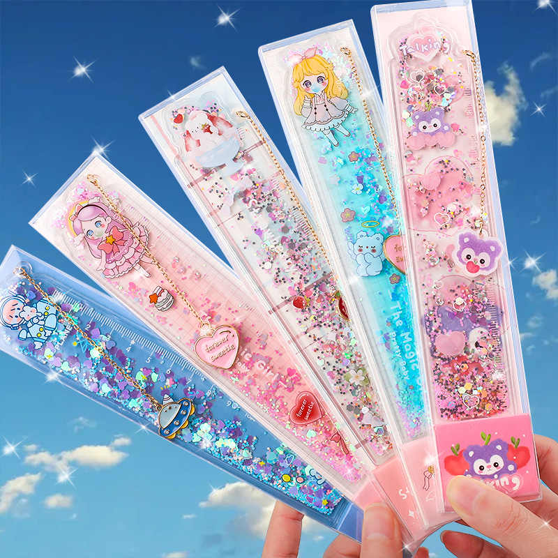 一木林流沙尺入油书签直尺15厘米