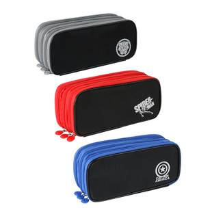 加大型笔袋 联众多功能学生笔袋 男孩铅笔袋 三层加厚文具袋8687 高中生初中小学生文具袋