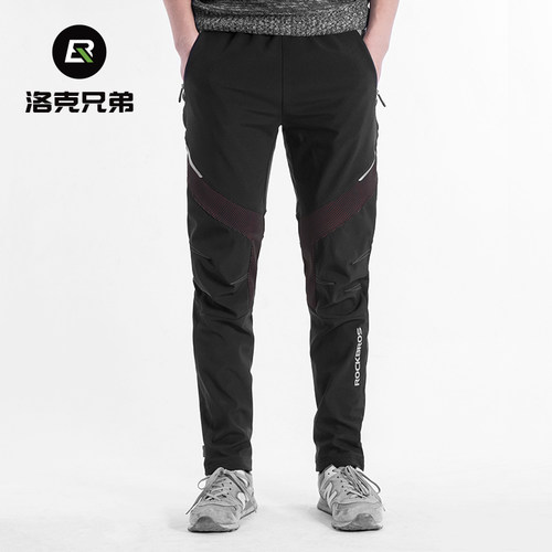 洛克兄弟健身户外抓绒保暖骑行裤