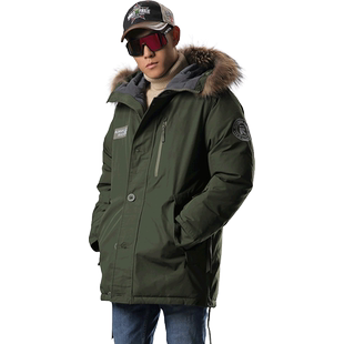 RUNNING RIVER奔流户外男式登山保暖中长款加厚派克棉服D7145N