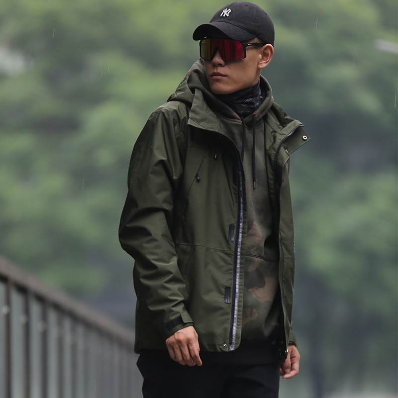 奔流男式户外防风城市风衣