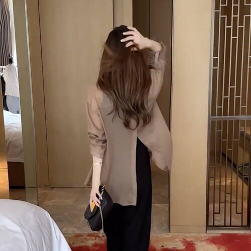 夏季新款2026雪纺外穿小众设计防晒衬衫薄款外套长袖衬衣上衣女