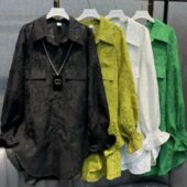 衬衣女 欧货镂空宽松休闲百搭长袖 2026春夏设计师款 满天星时尚